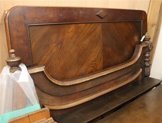 A French mahogany double bed, W.223cm